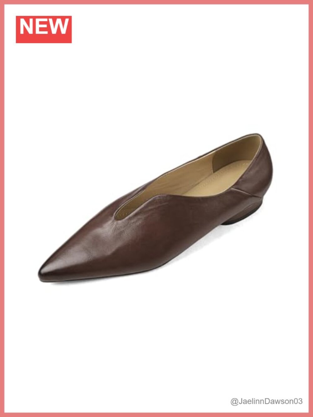 Genuine Leather V-Shaped Pointed Toe Loafers Flat Heels Handmade Comfortable